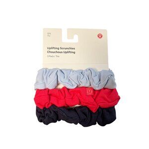 Lululemon Uplifting Scrunchies 3-Pack Windmill/Nautical Navy/Red O/S